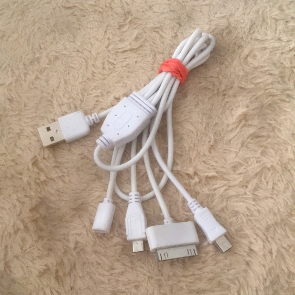 Universal 4-in-1 USB Multi Charging Cable Cord White Multi Device Travel